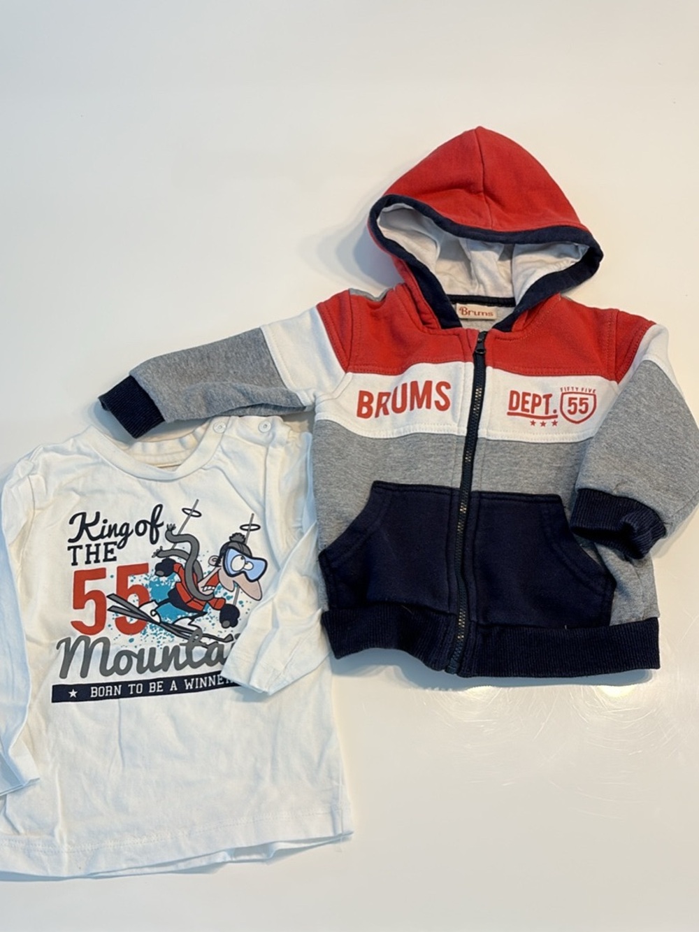 Brums Red & Navy Hooded Zip-Up Jacket - Kids